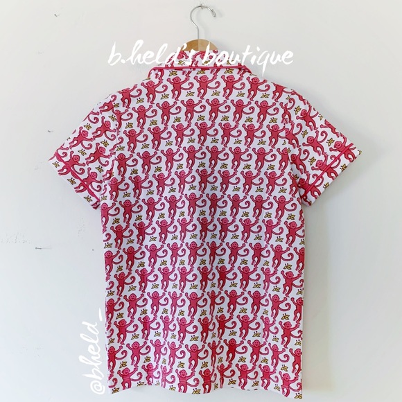 Roller Rabbit Monkey Polo Pajamas in Pink Monkey Size X-Small XS Brand New NWT - Picture 8 of 16